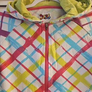 Colorful Plaid Zip-Up Hoodie